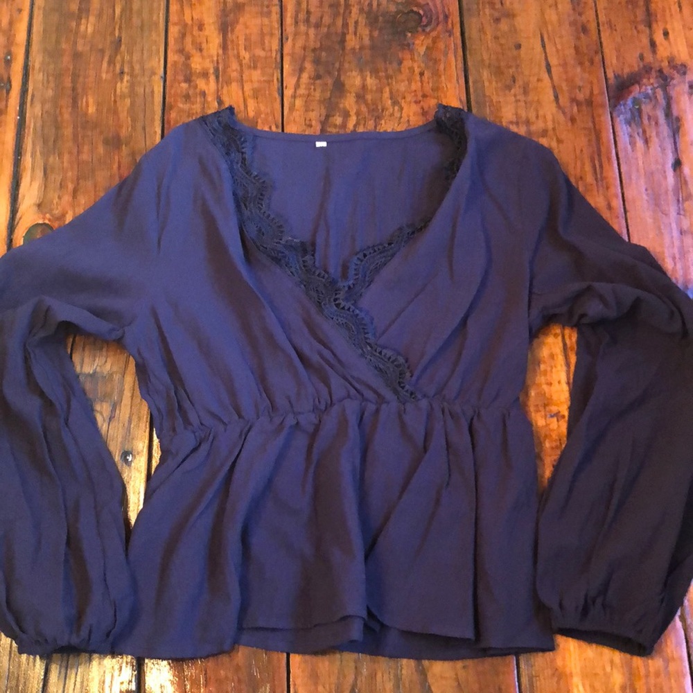 Shein Navy Peplum Top